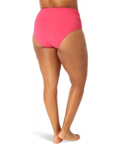 Plus Size High-Waist Shirred Bottoms Hot Pinkie $9.12 Swimsuits