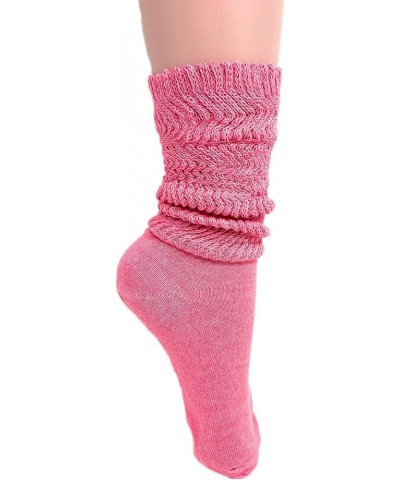 Cotton Lightweight Slouch Socks for Women Extra Thin Socks Size 9 to 11 Hot Pink - 1 Pair $5.95 Activewear