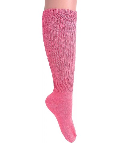 Cotton Lightweight Slouch Socks for Women Extra Thin Socks Size 9 to 11 Hot Pink - 1 Pair $5.95 Activewear