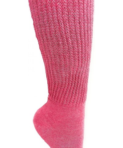 Cotton Lightweight Slouch Socks for Women Extra Thin Socks Size 9 to 11 Hot Pink - 1 Pair $5.95 Activewear