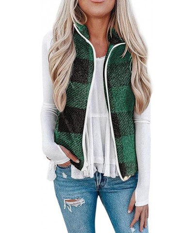 Fleece Vests For Women,2023 Winter Trendy Lapel Zip Up Sleeveless Fuzzy Sherpa Jacket,Casual Soft Lightweight Waistcoat F-dar...