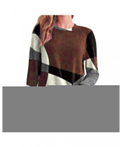 Womens Fashion Womens Tops Womens Long Shirts 2023 Casual Geometric Printed Tops Lightweight Sexy Clothes 03-coffee $10.55 Tops