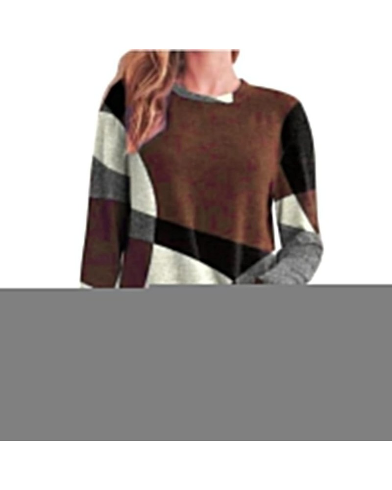 Womens Fashion Womens Tops Womens Long Shirts 2023 Casual Geometric Printed Tops Lightweight Sexy Clothes 03-coffee $10.55 Tops