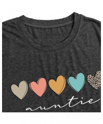 Auntie T Shirt Women Cute Love Heart Print Bless Aunt Tops Tees Casual Short Sleeve Vacation Shirts Tops Darkgrey1 $10.34 T-S...