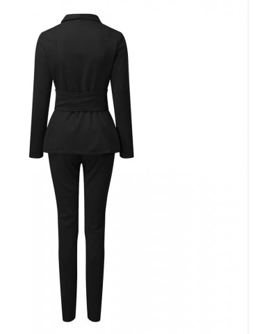 Women's Pant Suits Women's 2PC Casual Light Weight Thin Jacket Slim Coat Long Sleeve Blazer Office Business Zz3-black $18.80 ...