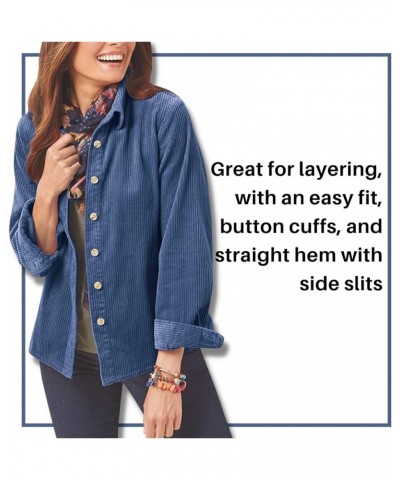 Corduroy Big Shirt for Women | Button Down Shacket | Casual Top | Long Sleeve Blouse Rust $31.32 Blouses