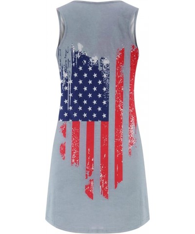 American Flag Mini Dress for Women Summer Sexy V Neck Sleeveless Tank Dress 4th of July Patriotic Beach Short Dress 1-gray $6...