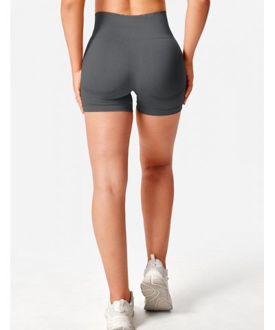 Seamless High Waisted Shorts for Women Smile Contour Biker Shorts Gym Yoga Workout 0 Solid Dark Grey With Contour $9.60 Activ...