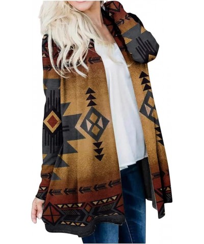 Cardigan Sweaters for Women Dressy Fall Open Front Long Sleeve Sweater Coat Printed Casual Jacket Loose Outwear Tops 1-coffee...