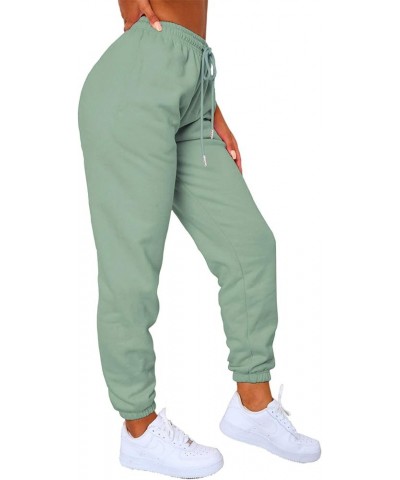 Womens Winter High Waisted Sweatpants Drawstring Jogger Sweat Pants Cinch Bottom Workout Trousers Basil $14.10 Activewear