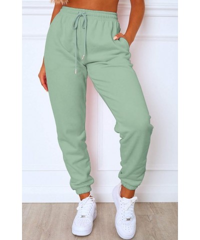 Womens Winter High Waisted Sweatpants Drawstring Jogger Sweat Pants Cinch Bottom Workout Trousers Basil $14.10 Activewear