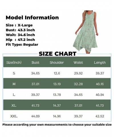 Floral Dresses for Women 2024 Easter Summer Sleeveless Sun Dress Trendy Casual Boho Dress Ladies Hawaiian Beach Dress 10sky B...