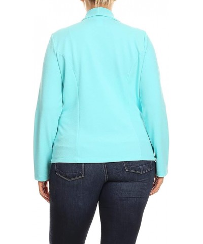 Women's Plus Size Casual Solid Basic Long Sleeve Blazer Cardigan Jacket/Made in USA Mbl00348 Aqua $15.37 Blazers