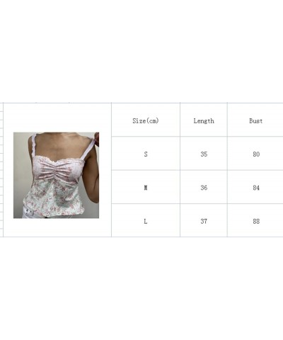 Women Y2k Floral Print Camisole Lace Trim Spaghetti Strap Slim Crop Top Vintage OOTD Vest Tank Top Streetwear Floral Pattern ...