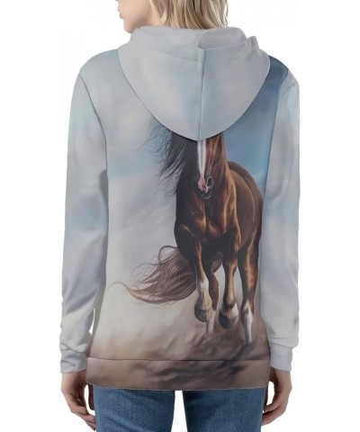 Women Y2K Hoodie Zip Up Sweatshirt Vintage Jackets Hooded Cardigan Wild Horse $19.45 Hoodies & Sweatshirts