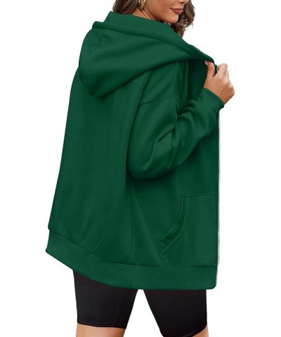 Hoodies for Women Zip Up Oversized Sweatshirts Fall Jackets with Pockets 2-green-fleece $12.50 Hoodies & Sweatshirts