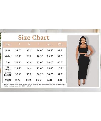 Skirt Sets Women 2 Piece Outfits Sexy Bodycon Tank Square Neck Ribbed Sexy Two Piece Outfit Party Dress for Women B Khaki $24...