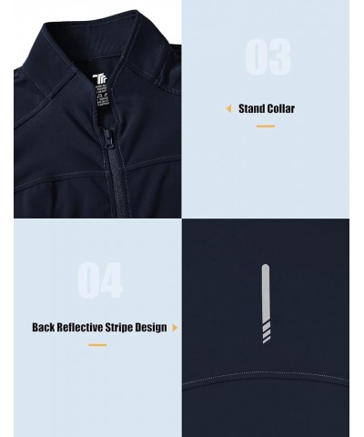 Women's Workout Athletic Jacket Lightweight Zip Up Yoga Slim Fit Tops with Pockets Navy $17.91 Jackets