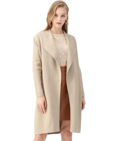 Women's Classy Light Tan/Black Open Front Knit Coat Cardigan Light Tan $25.25 Sweaters