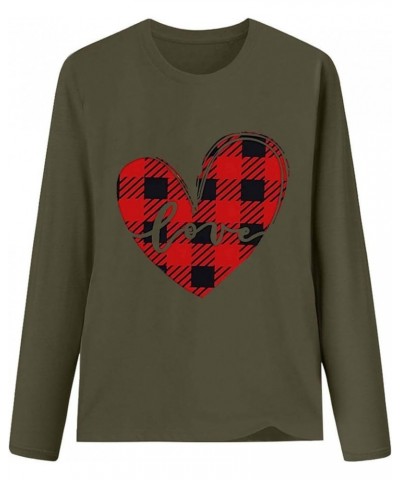 Tops for Women 3/4 Sleeves Trendy Heart Wine Glass Printed Valentine Sweatshirt Crew Neck Love Heart Graphic Tee Top 5-ag $8....