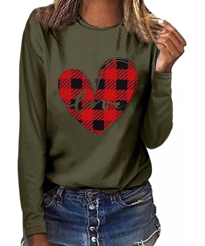 Tops for Women 3/4 Sleeves Trendy Heart Wine Glass Printed Valentine Sweatshirt Crew Neck Love Heart Graphic Tee Top 5-ag $8....