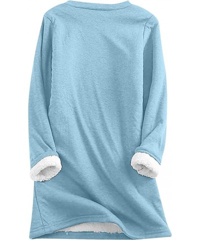 Plus Size Christmas Sweater for Women Cute Holiday Graphic Sweatshirt Thermal Sherpa Fleece Lined Undershirt Light Blue8 $10....