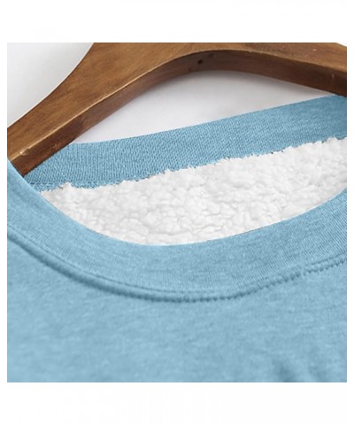 Plus Size Christmas Sweater for Women Cute Holiday Graphic Sweatshirt Thermal Sherpa Fleece Lined Undershirt Light Blue8 $10....