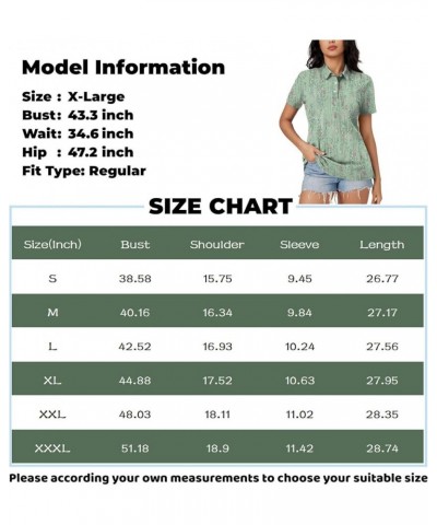 Womens Lapel Shirts Trendy Summer T Shirts Button Up V Neck Short Sleeve Tops Blouses Vintage Graphic Clothes 039- Watermelon...