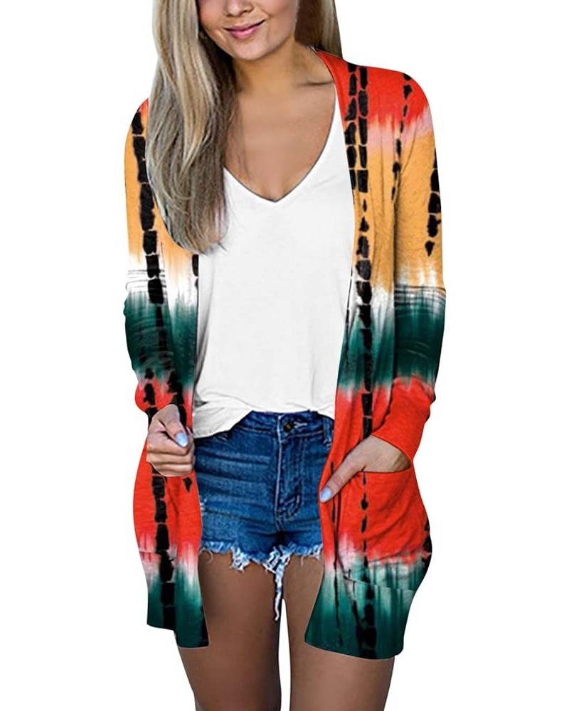 Womens Fashion Coat Cardigan V-neck Outerwear Long Sleeve Ladies Pockets Women's Coat Lightweight Summer Cardigan Red-2 $7.60...