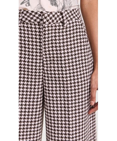 Women's Hana Houndstooth High-Rise Wide Leg Pants Houndstooth Pink Cloud $46.55 Pants