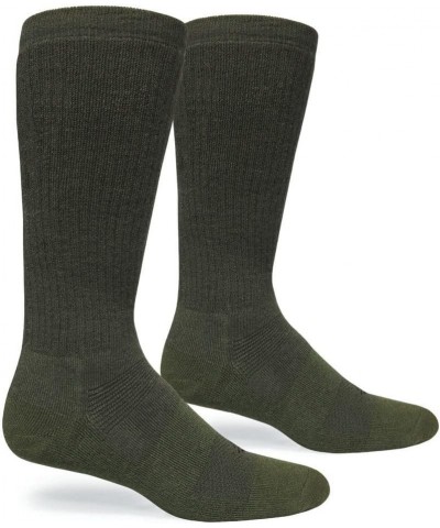 Desert Boot Socks for Men - Long Military Boot Sock - Thick Cotton Mens Work Sock Olive Drab Green $16.74 Socks