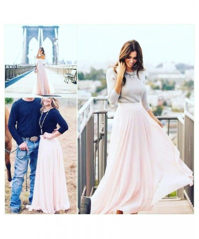 Full/Ankle Length Wedding Long Bridesmaid Chiffon Skirt for Women Lavender $14.85 Skirts