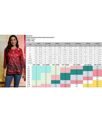 Business Casual Outfits for Women, Womens Tops 3/4 Sleeve Crewneck Cute Shirts Casual Print Trendy Tops Summer T Shirt 3-ligh...