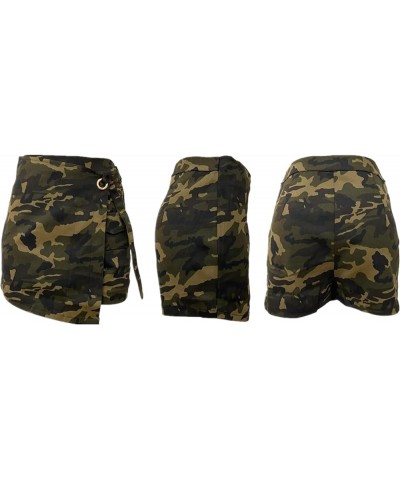 Womens Camo Cargo Shorts Elastic High Waist Loose Fit Casual Shorts with Pockets 209-camo $18.54 Activewear