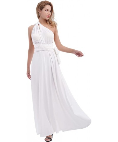 Women's Infinity Dress with Bandeau Convertible Bridesmaid Dress Long Multi-Way Wrap Transformer Cocktail Evening Gown White ...