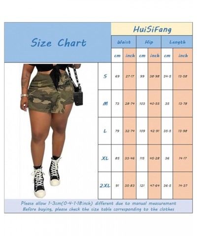 Womens Camo Cargo Shorts Elastic High Waist Loose Fit Casual Shorts with Pockets 209-camo $18.54 Activewear