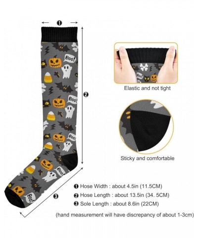 Halloween Ghost Boo Women's Compression Socks Athletic Tube Sock Knee High Socks Sport Socks Multicolor_011 $9.71 Activewear