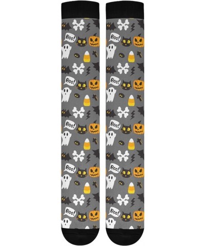 Halloween Ghost Boo Women's Compression Socks Athletic Tube Sock Knee High Socks Sport Socks Multicolor_011 $9.71 Activewear