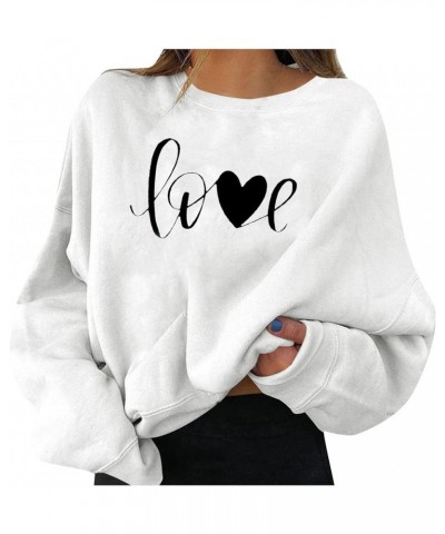 Valentine Sweatshirts for Women Crewneck Sweatshirts Heart Printed Graphic Tees Fashion Lightweight Pullover Casual Cute Tops...