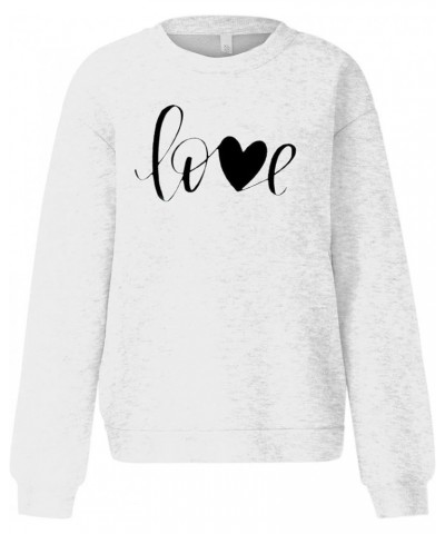 Valentine Sweatshirts for Women Crewneck Sweatshirts Heart Printed Graphic Tees Fashion Lightweight Pullover Casual Cute Tops...