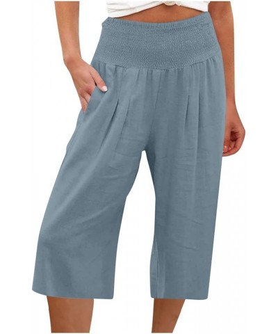 Wide Leg Pants Woman Casual Cotton Linen Sweatpants High Waist Cargo Pant Baggy Stretchy Lounge Joggers with Pockets Wide Leg...