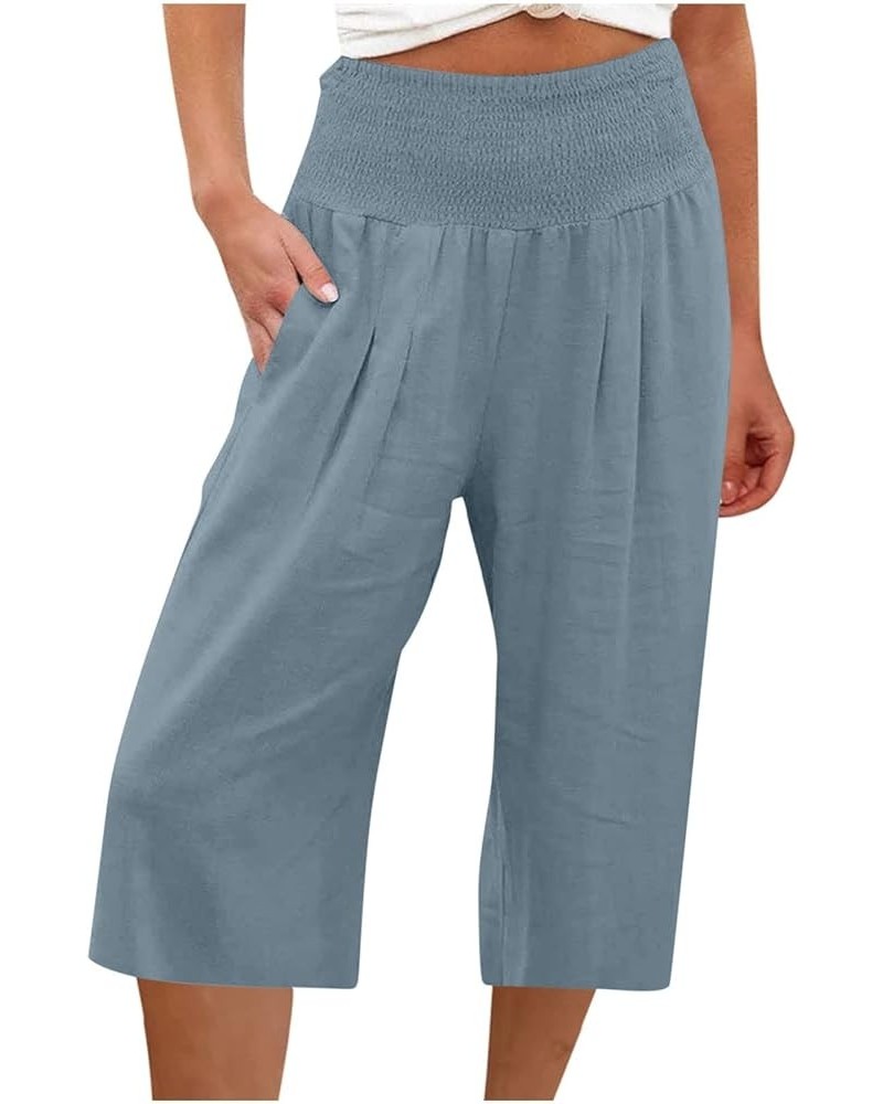 Wide Leg Pants Woman Casual Cotton Linen Sweatpants High Waist Cargo Pant Baggy Stretchy Lounge Joggers with Pockets Wide Leg...