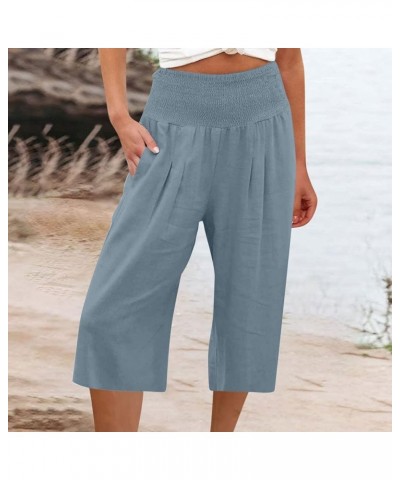 Wide Leg Pants Woman Casual Cotton Linen Sweatpants High Waist Cargo Pant Baggy Stretchy Lounge Joggers with Pockets Wide Leg...