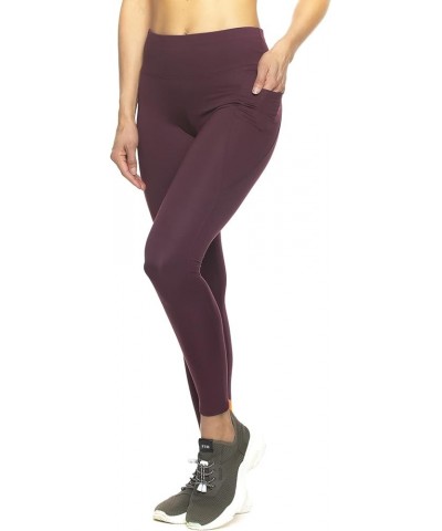 Athletic Pocket Yoga Leggings with Slimming Tummy Control Waist, Versatile Yoga Pants, Leggings for Women, 1 or 2 Pack Wine T...