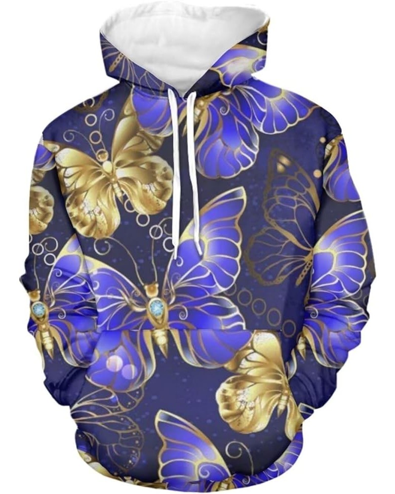 6XL Over Size Tie-dye Hoodies, Galaxy Unisex 3D Animal Splash Printed Sweatshirts Hoodie for Men Women XS-6XL Purple & Gold B...