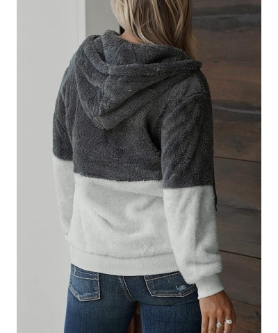 Womens Oversized Sherpa Pullover Hoodie with Pockets Fuzzy Fleece Warm Casual Loose Hooded Sweatshirt Hoodies C2-dark Gray $1...