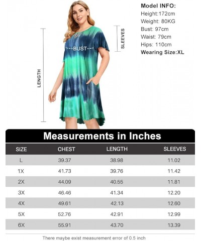 Short Sleeve Plus Size Nightgown Ruffle Seams Sleeping Shirt Dress with Pockets for Women Sleepwear Multicolored03 $17.09 Sle...