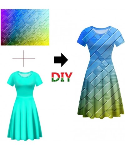 Short Sleeve O Neck Printed Dress Casual Elegant Party Midi A-Line Dress for Party (S-4XL) Pattern 11 $15.04 Dresses