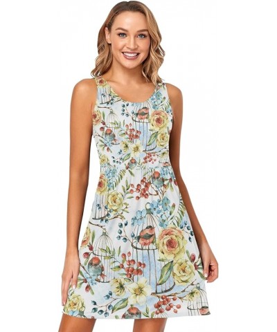 Women's Summer Sleeveless Casual Dresses Swing Cover Up Sundress with Pockets Multi 26 $15.39 Swimsuits