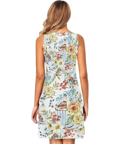 Women's Summer Sleeveless Casual Dresses Swing Cover Up Sundress with Pockets Multi 26 $15.39 Swimsuits